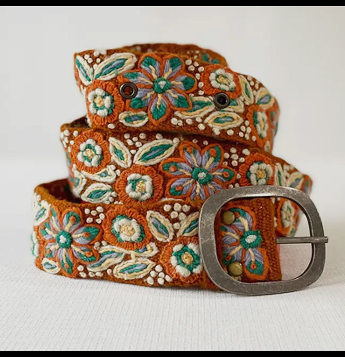 Wool Embroidered Belt