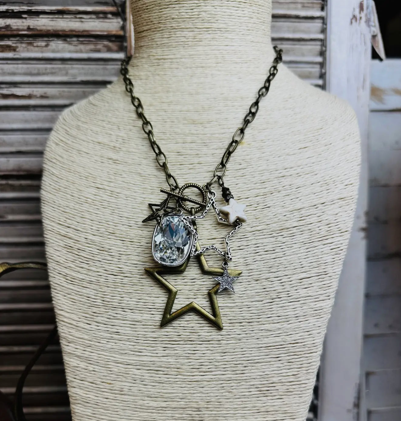 Gypsy Star mixed metal necklace 20 inches