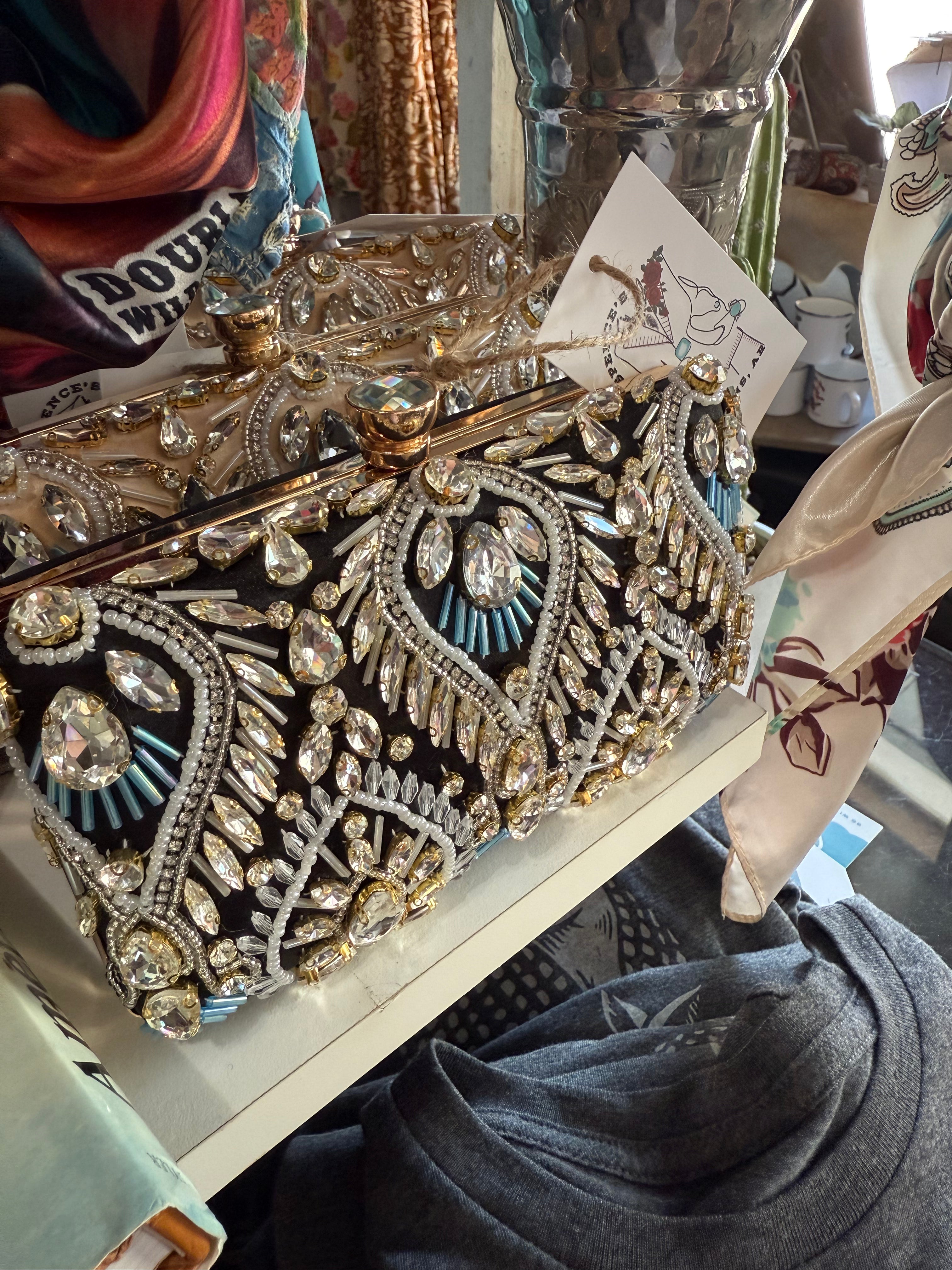 Black Jeweled Clutch