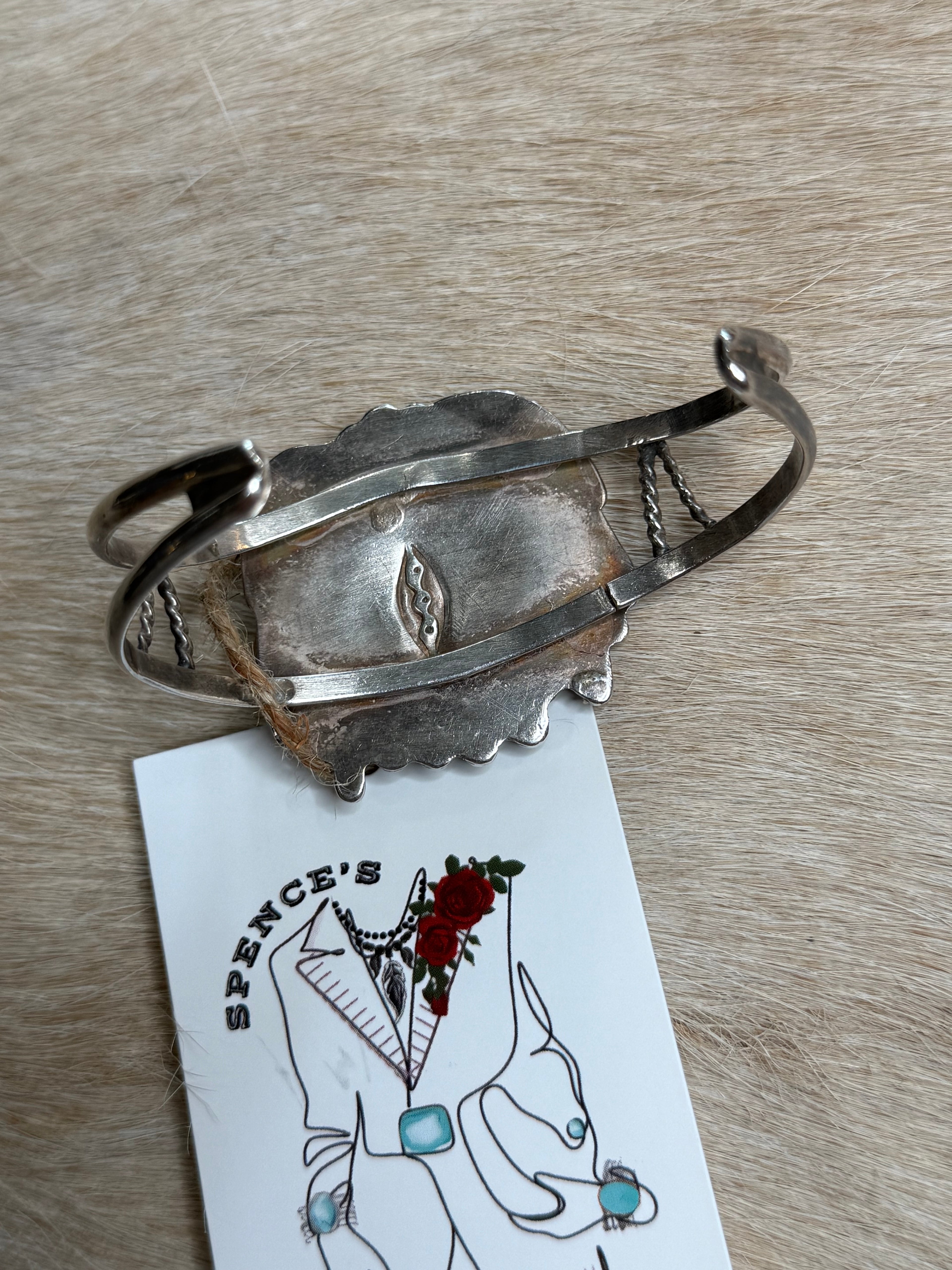 Old Pawn Stamped Turquoise Bracelet