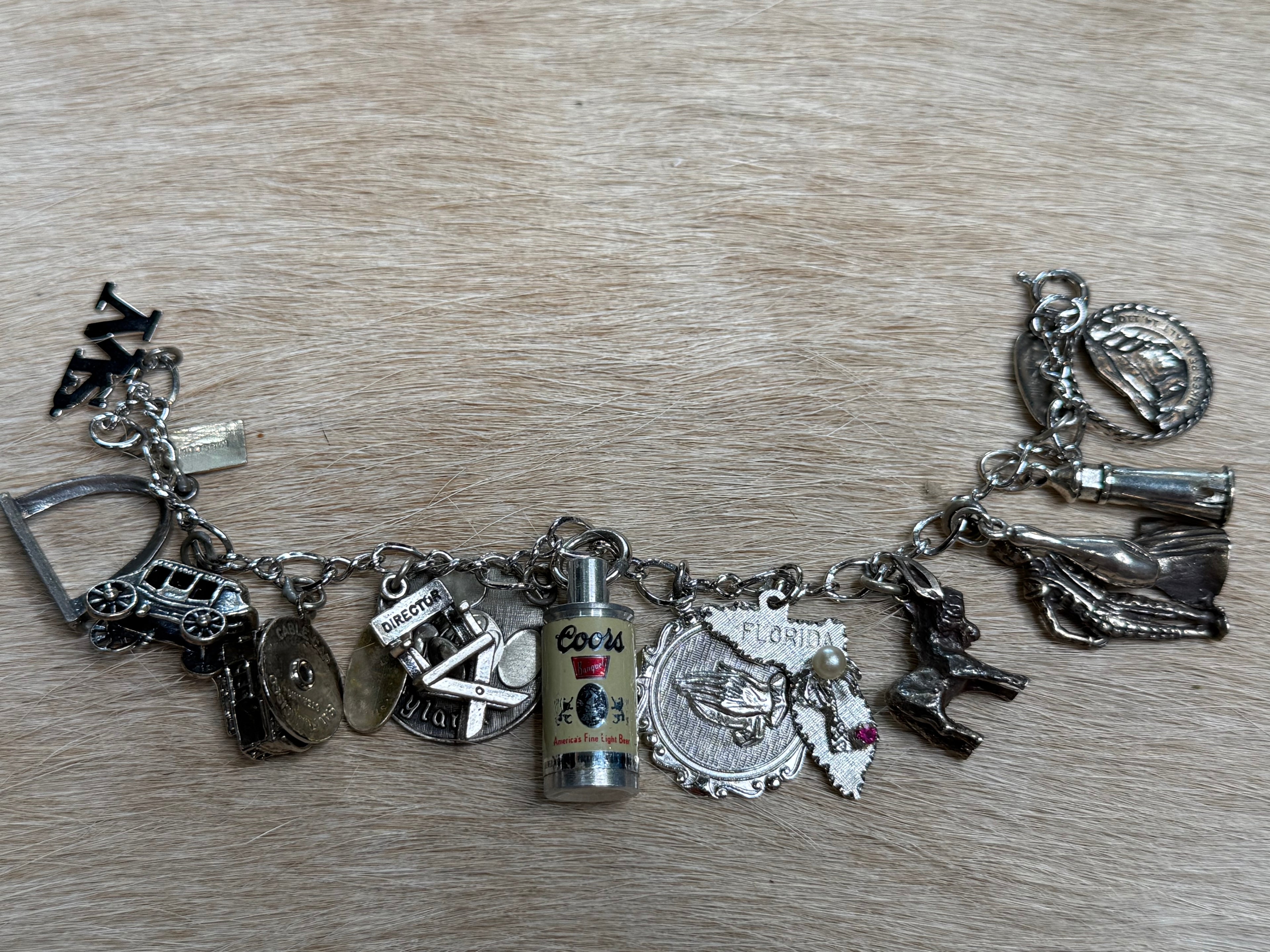 Coors Old Pawn Sterling Charm bracelet