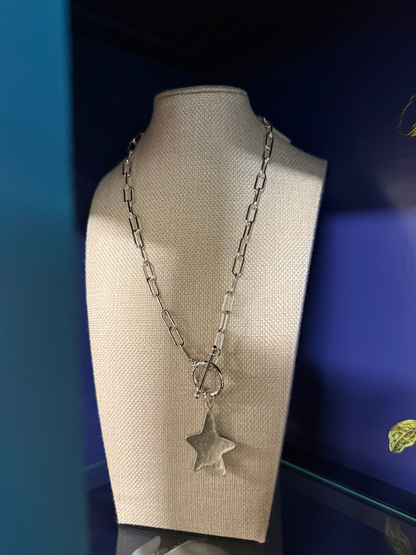 Silver Toggle Star 20inch Necklace