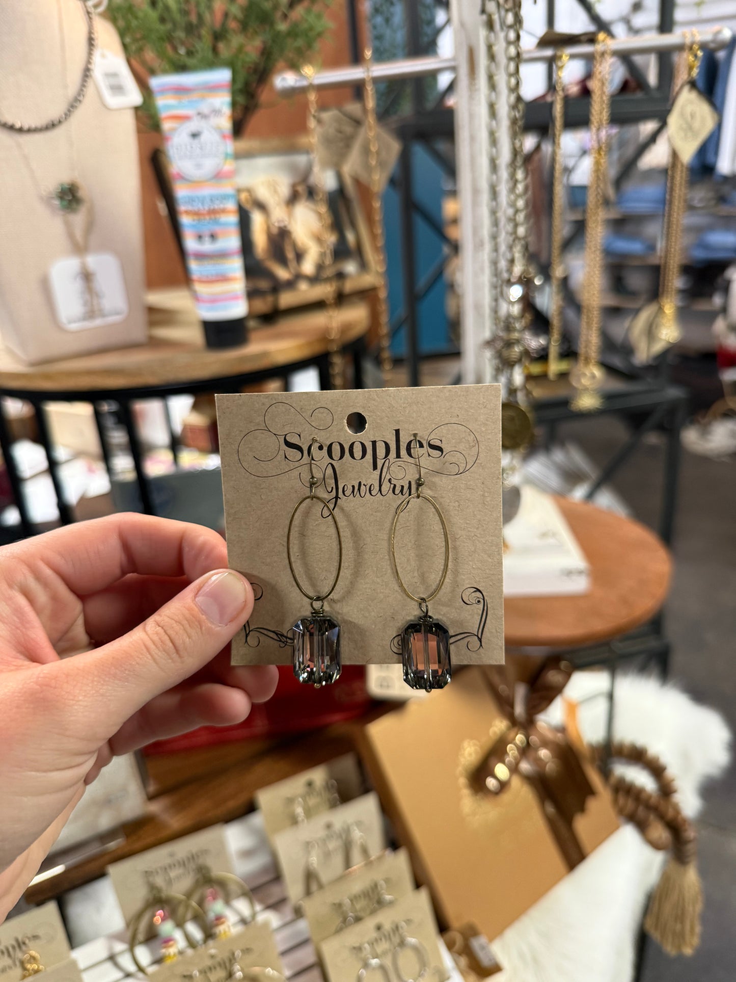 Smokey Crystal Earring