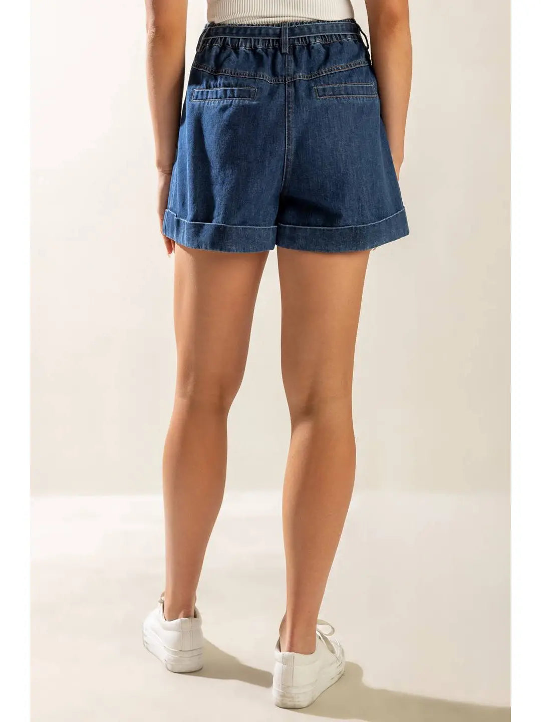 Paper Bag Denim Shorts