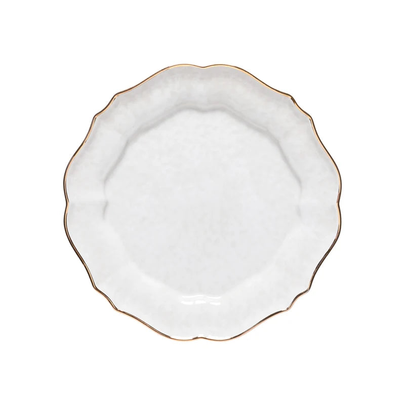 Dinner Plate Impressions- White-Gold