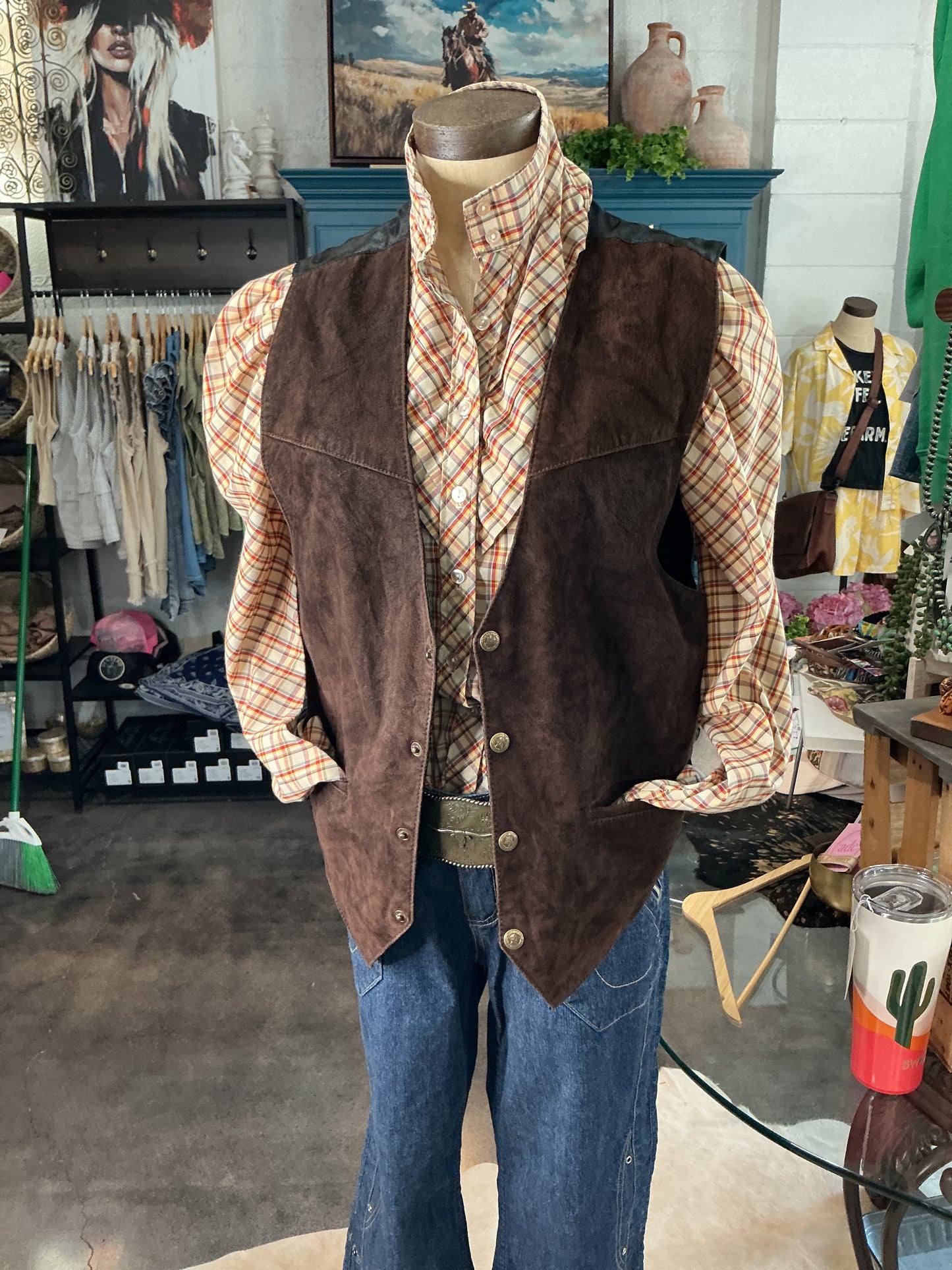 Brown Suede Vest - SCULLY