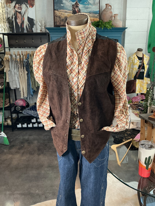 Brown Suede Vest - SCULLY