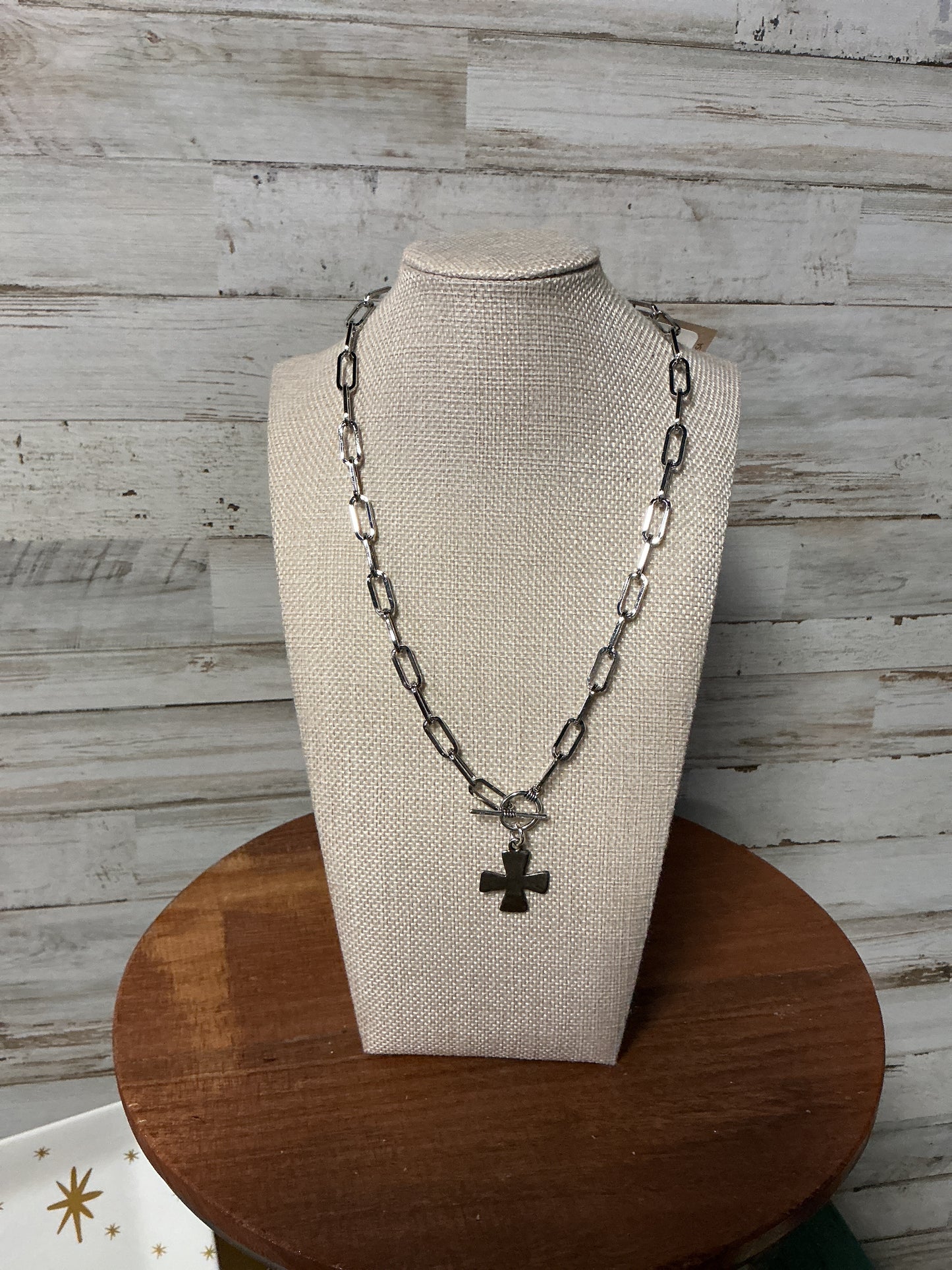 Silver Toggle Cross 20inch necklace