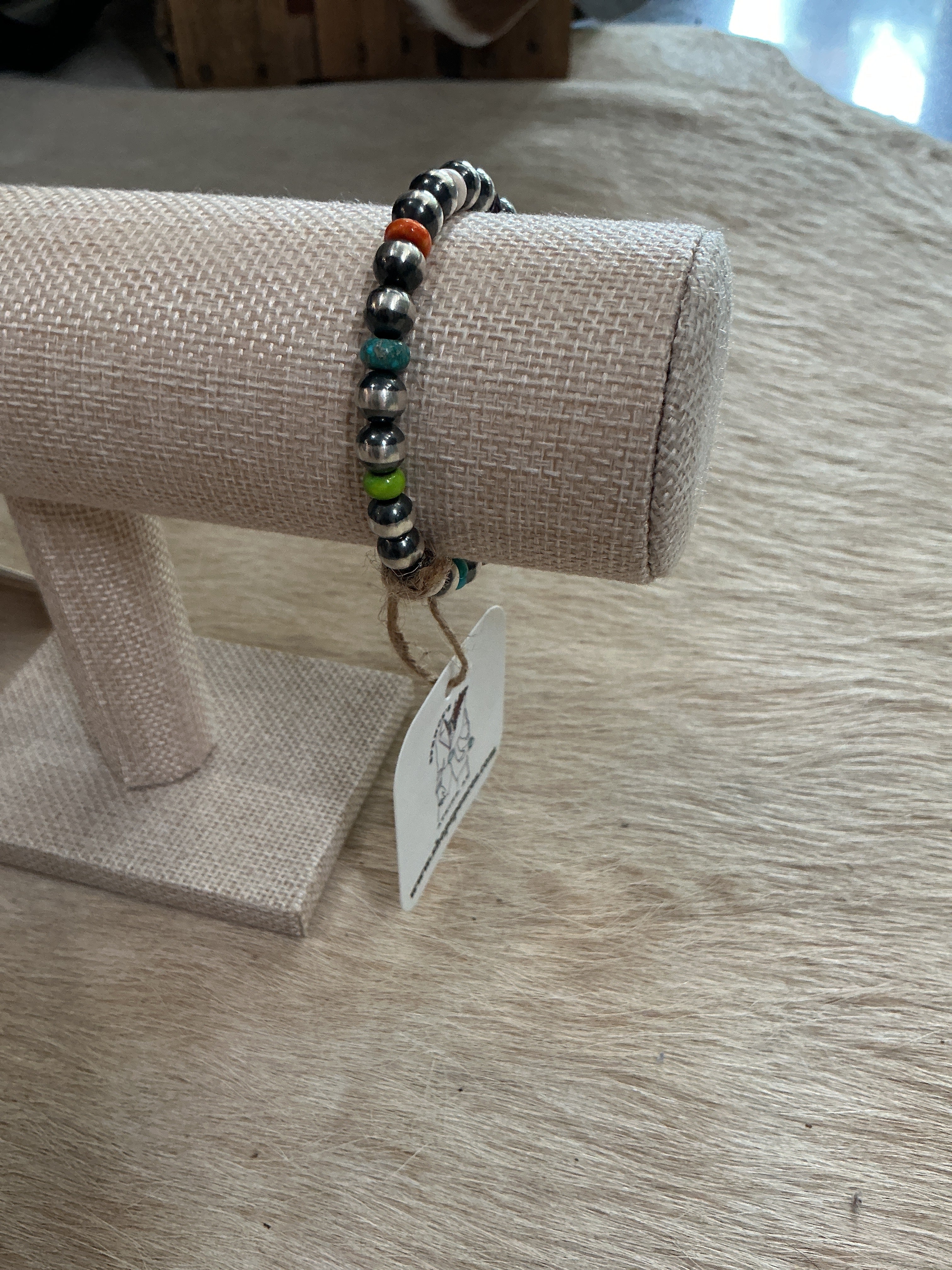 Multi stone pearl bracelet