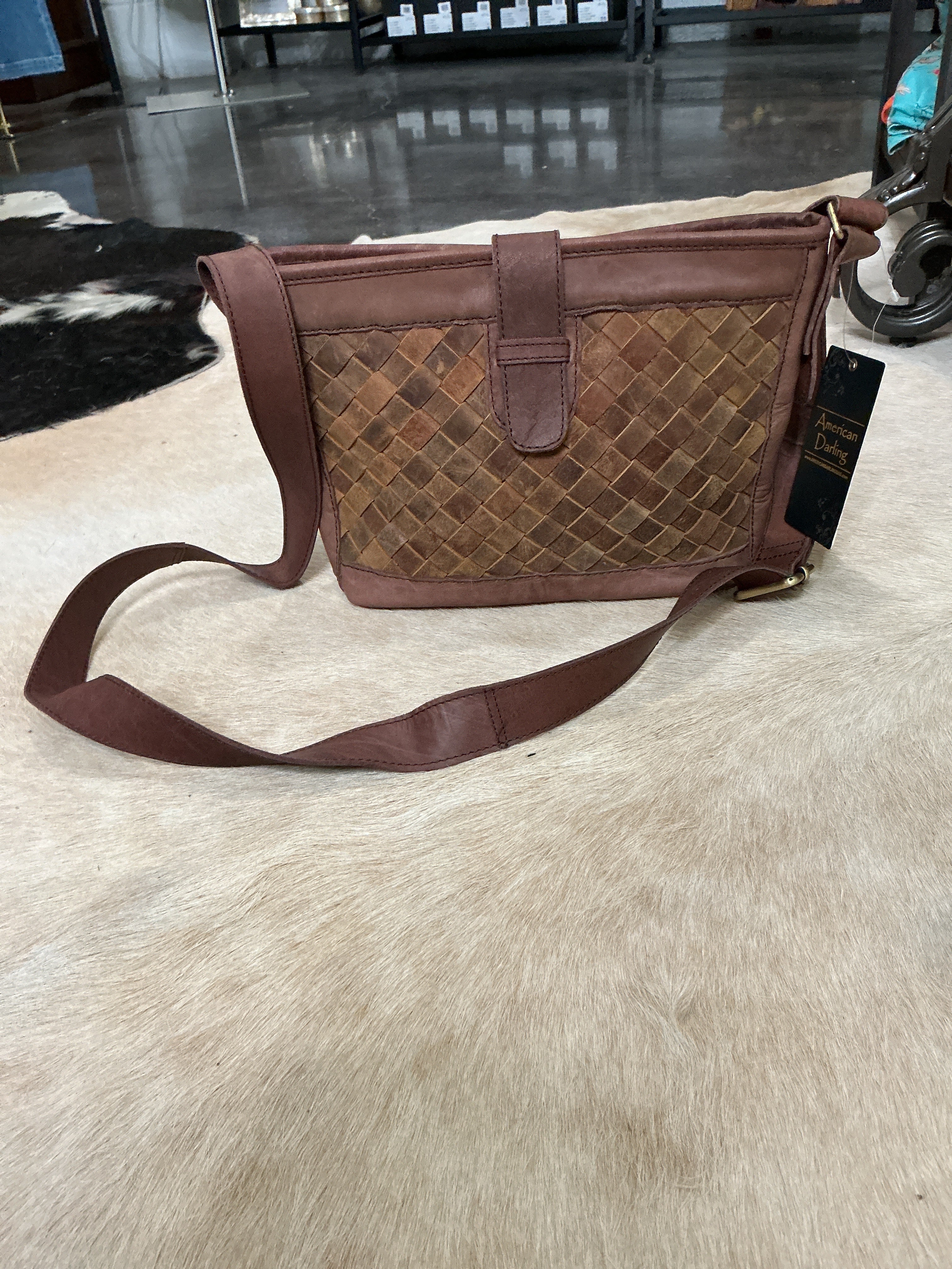 Woven Snap Crossbody