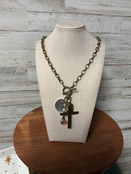 Cross Charm Toggle 30 inch necklace