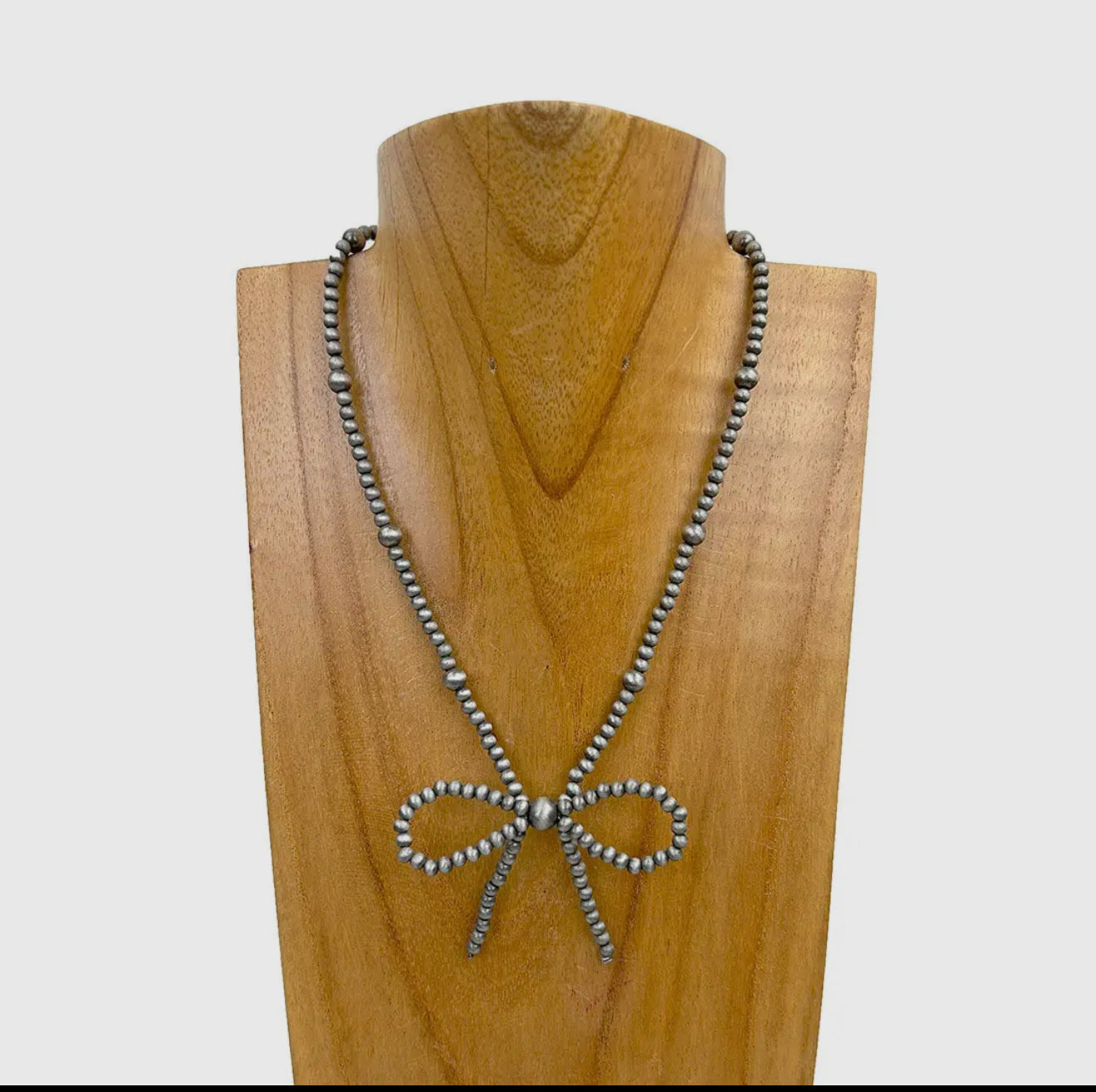 16 inches Silver Bowtie Necklace