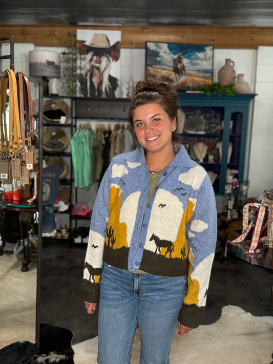 Desert Skies Horse Cardigan