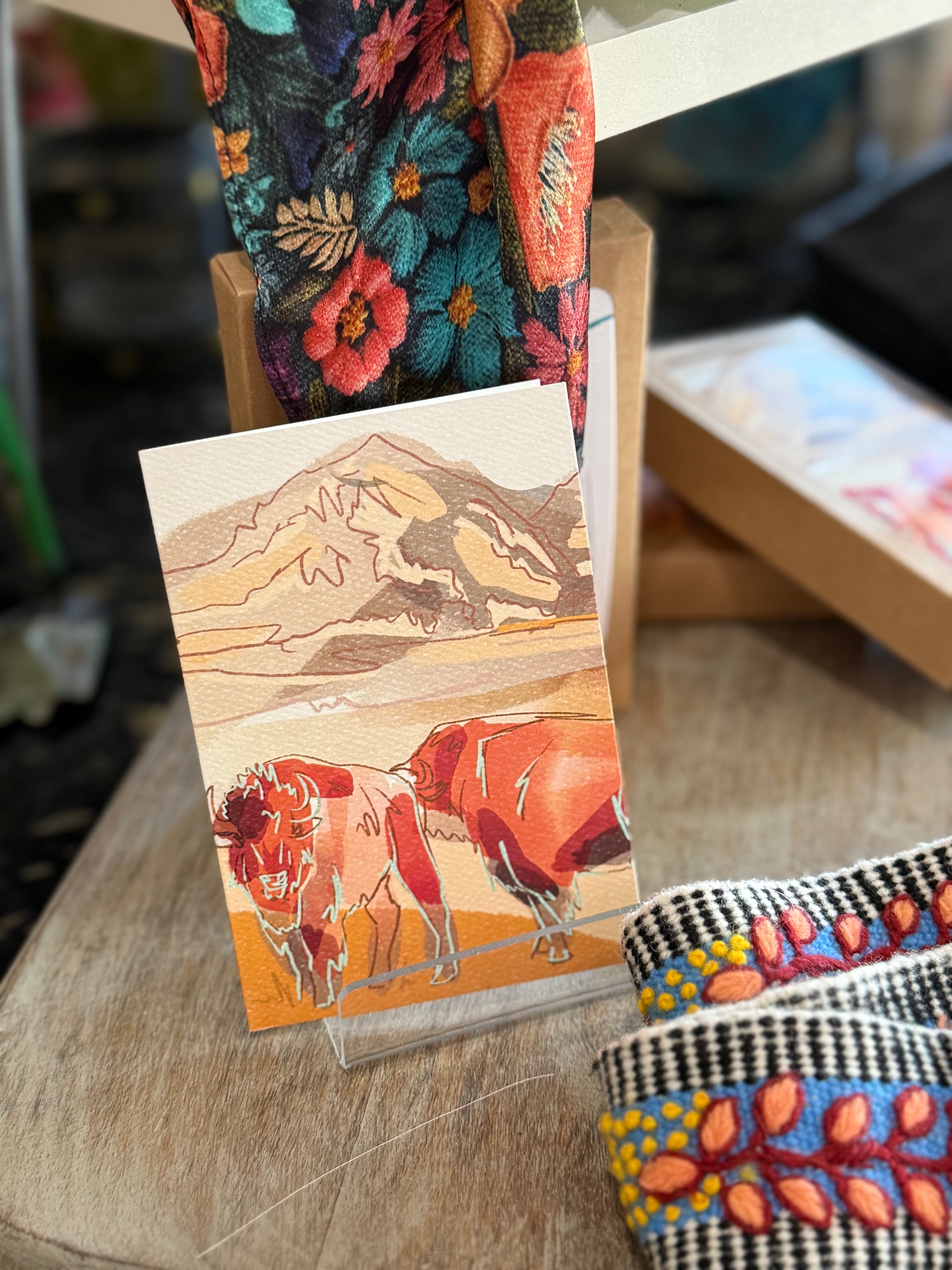 Bison Cattle Mini Note cards set of 6