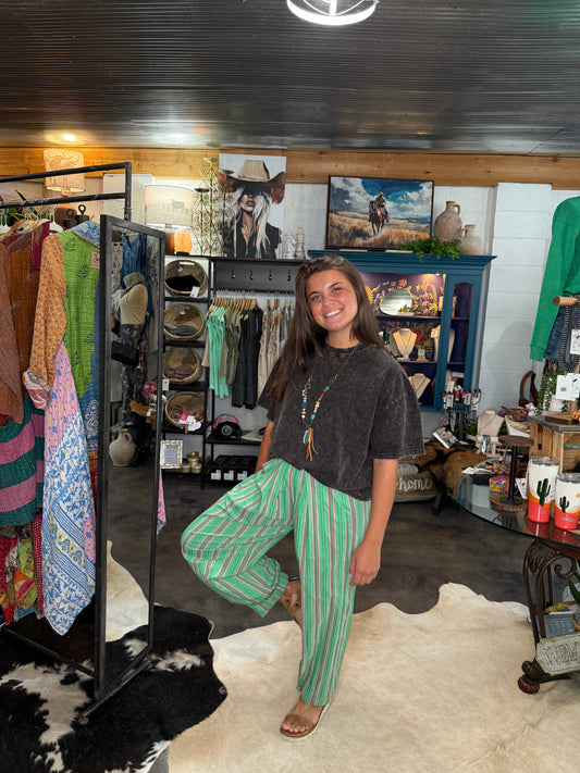 Striped Parachute Pants