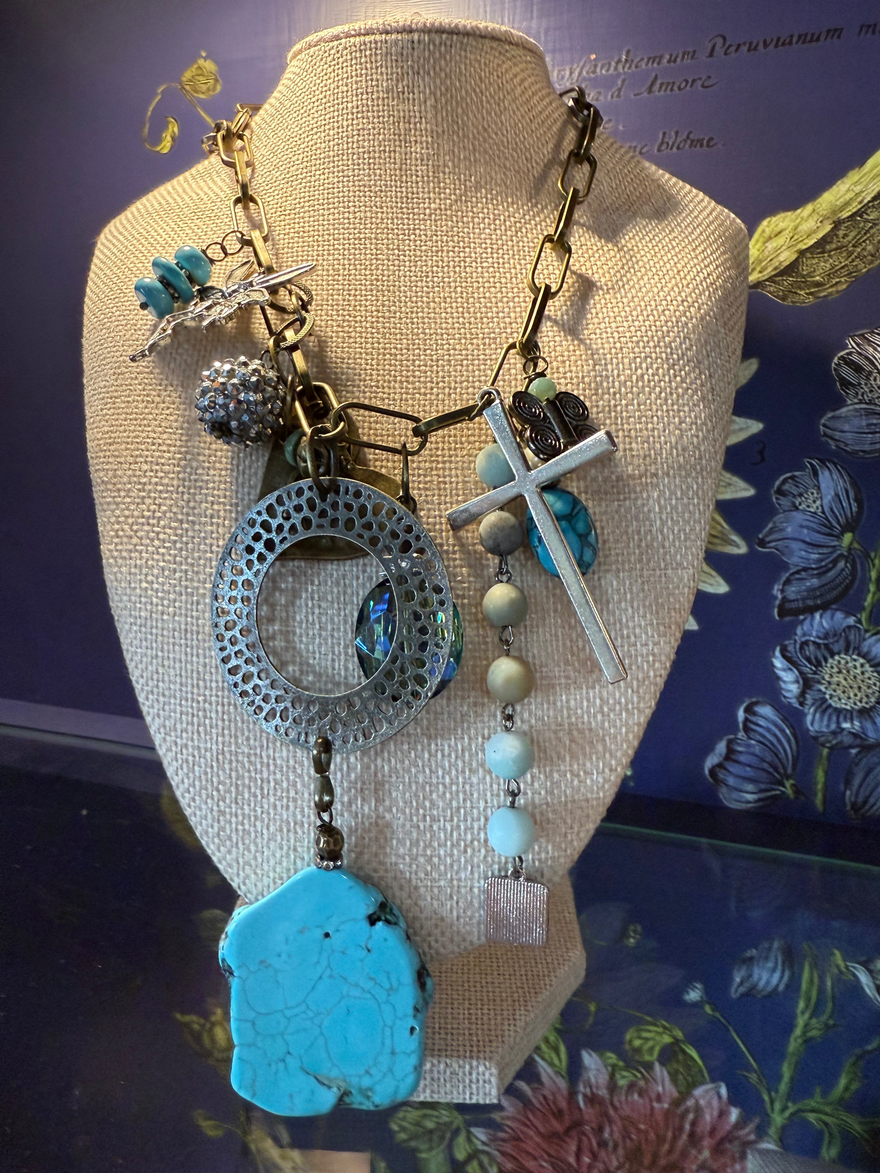 Dutton Charm Necklace Mixed Metals 24 inch