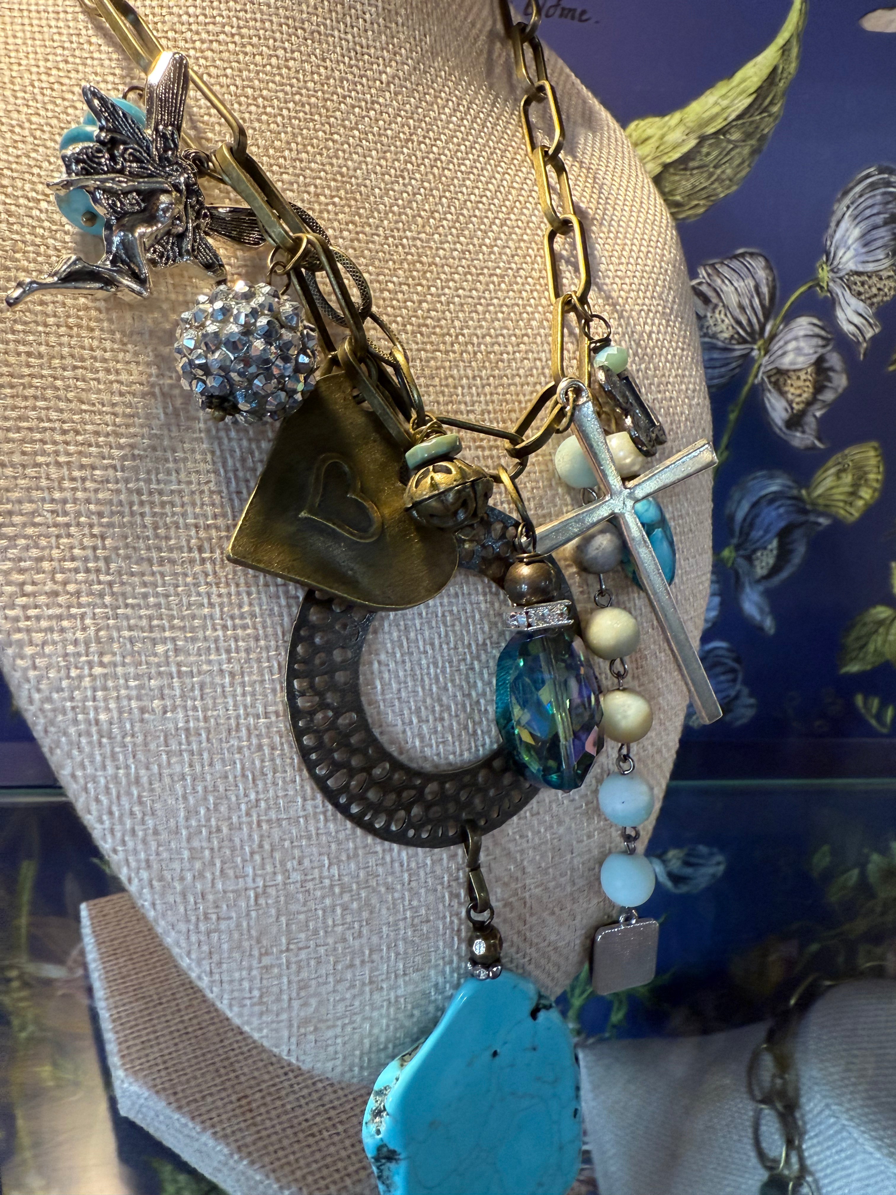 Dutton Charm Necklace Mixed Metals 24 inch