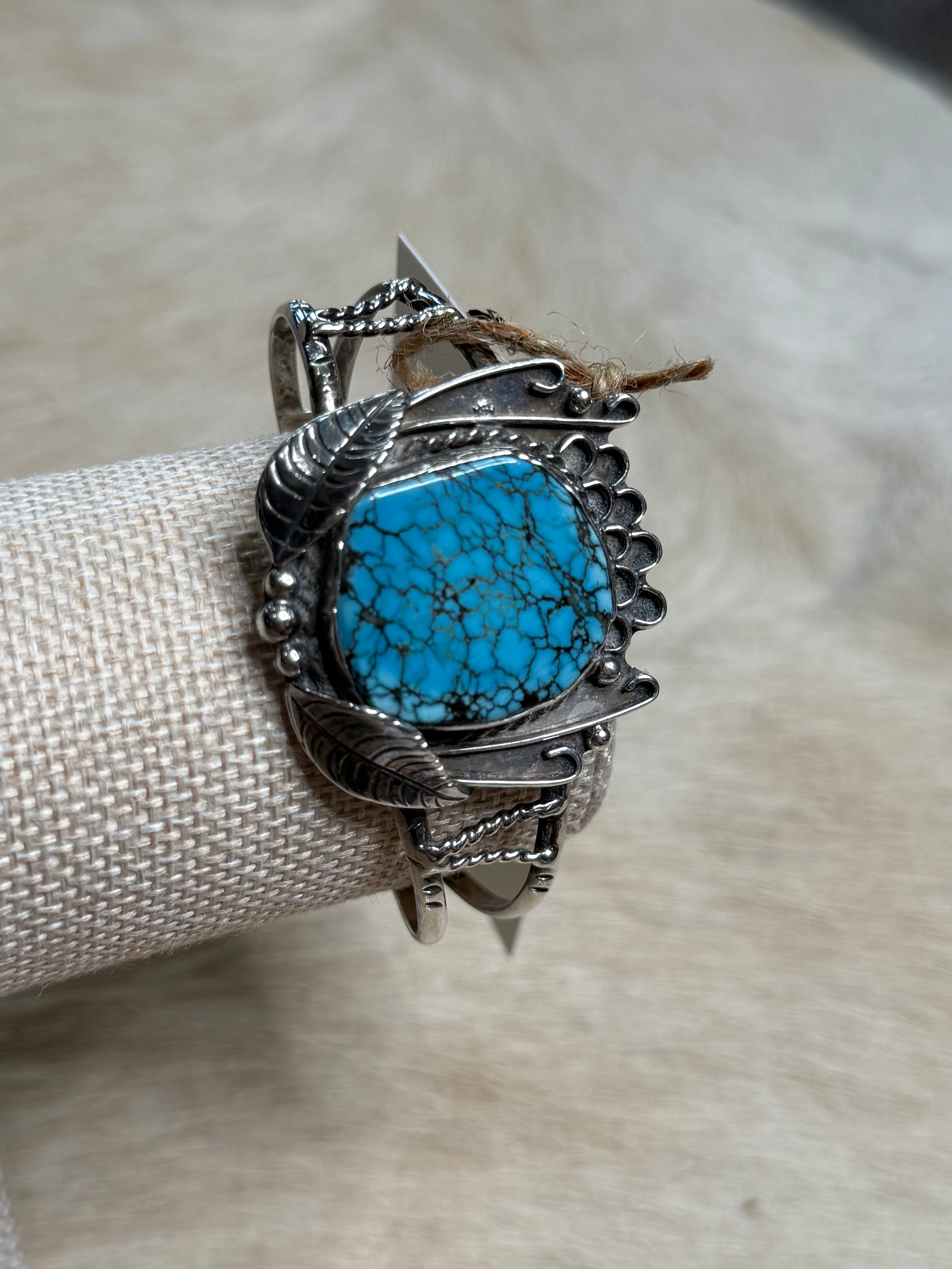 Old Pawn Stamped Turquoise Bracelet
