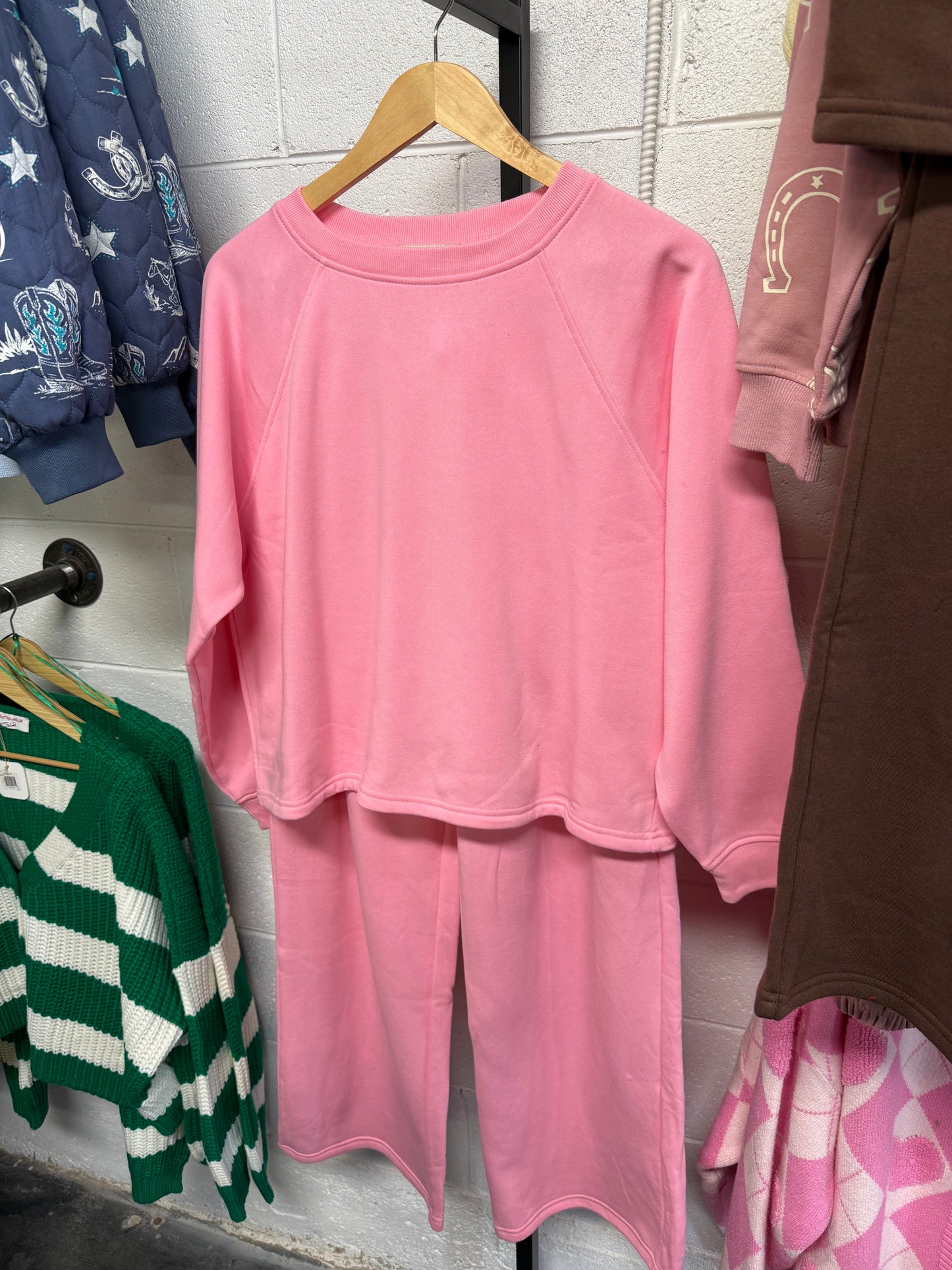 ZENANA- Pink Sweat Set