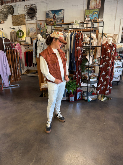 Rust Quilted Vest