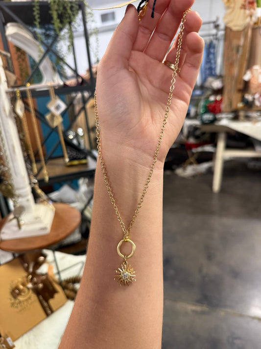 Gold Matte Burst 18inch Necklace