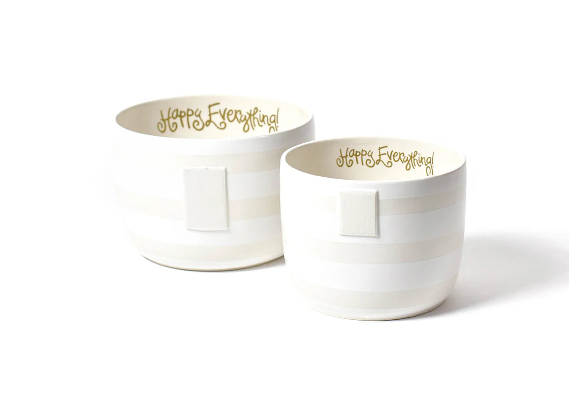 White Stripe Big Happy Everything! Bowl