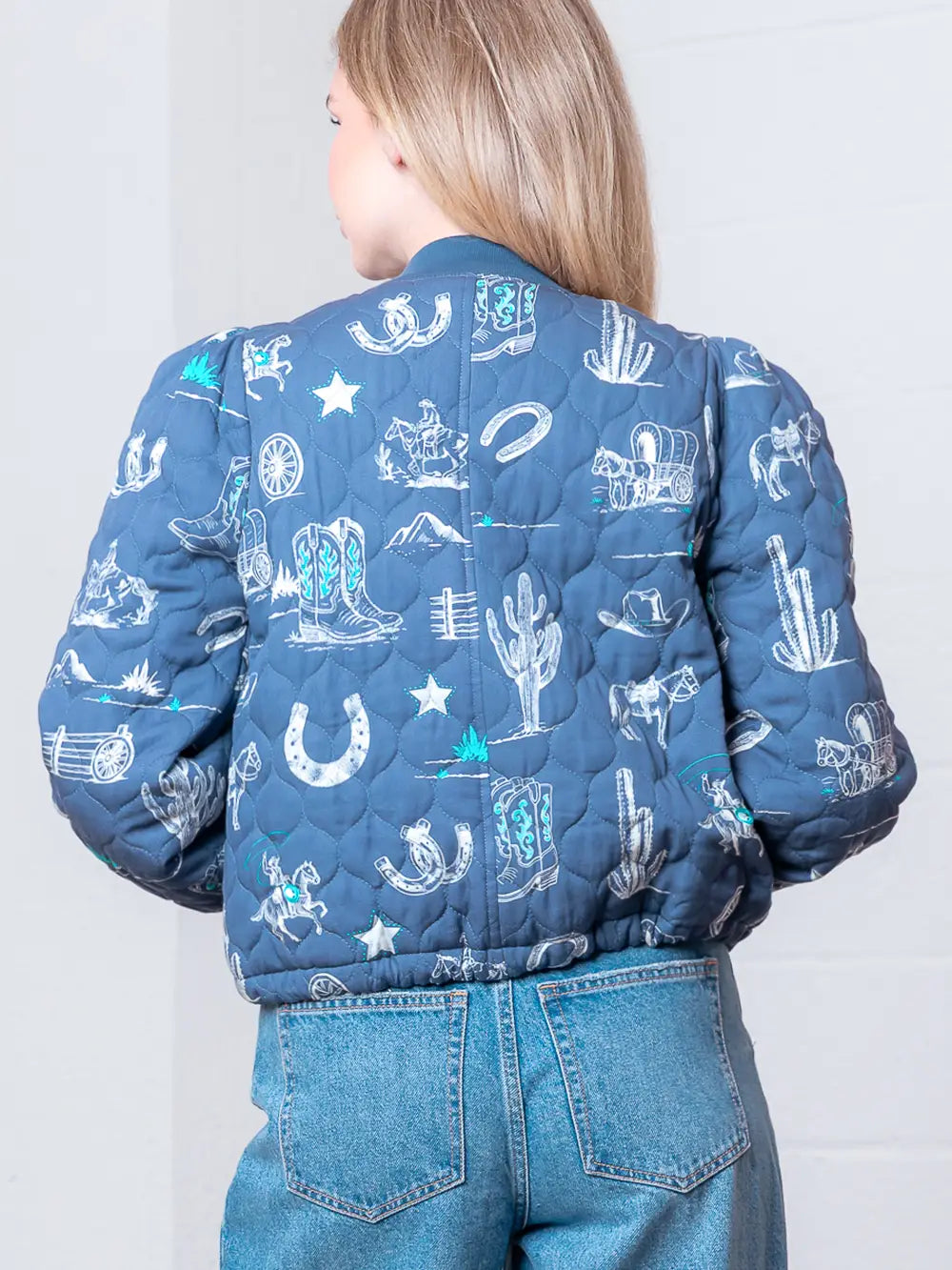 Blue Cowboy Collar Jacket