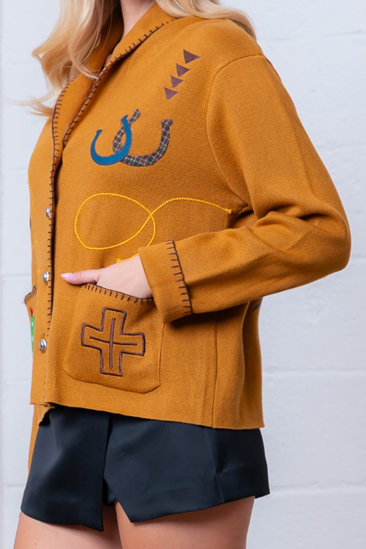 Sage Ridge Embroidered Western Cardigan