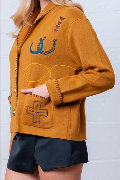 Sage Ridge Embroidered Western Cardigan