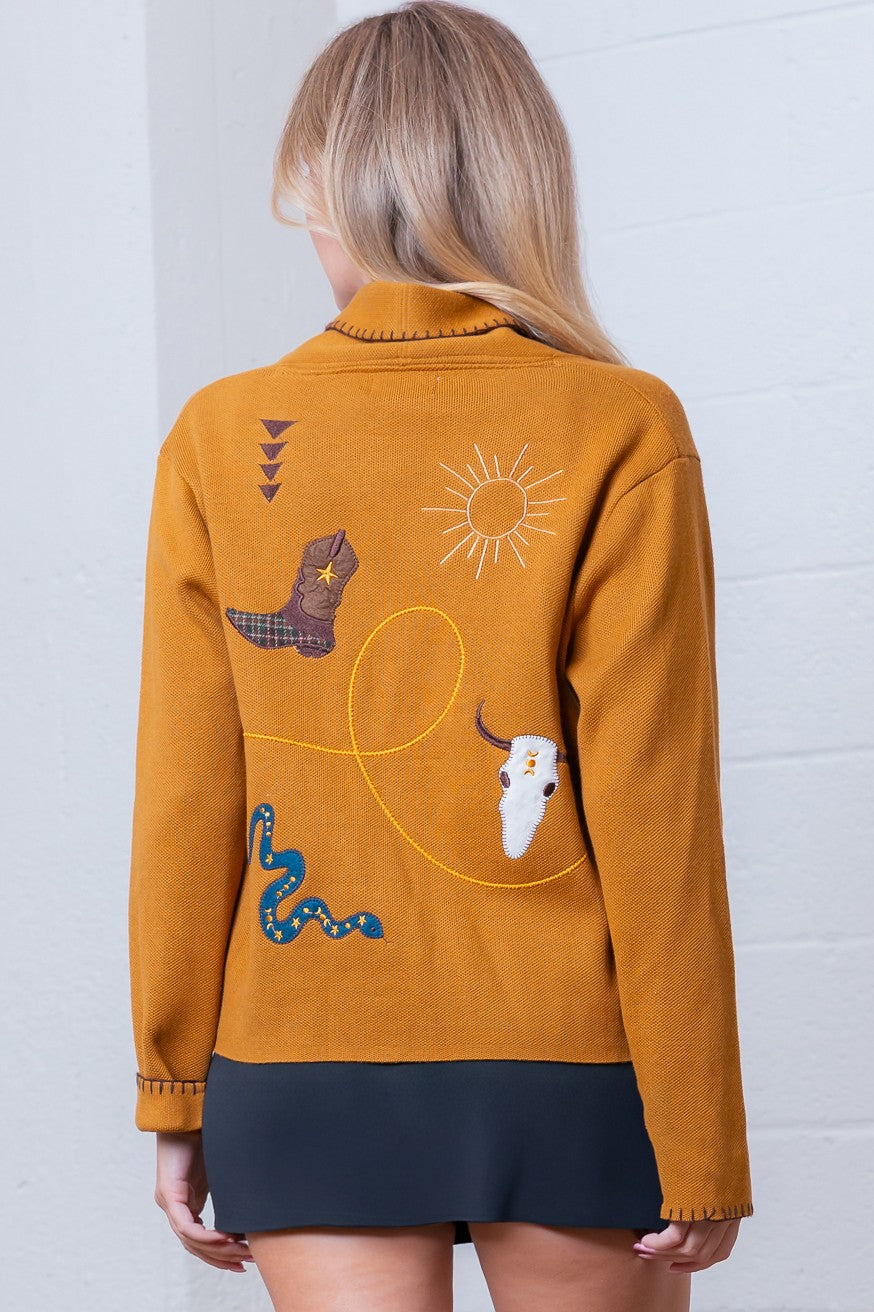 Sage Ridge Embroidered Western Cardigan