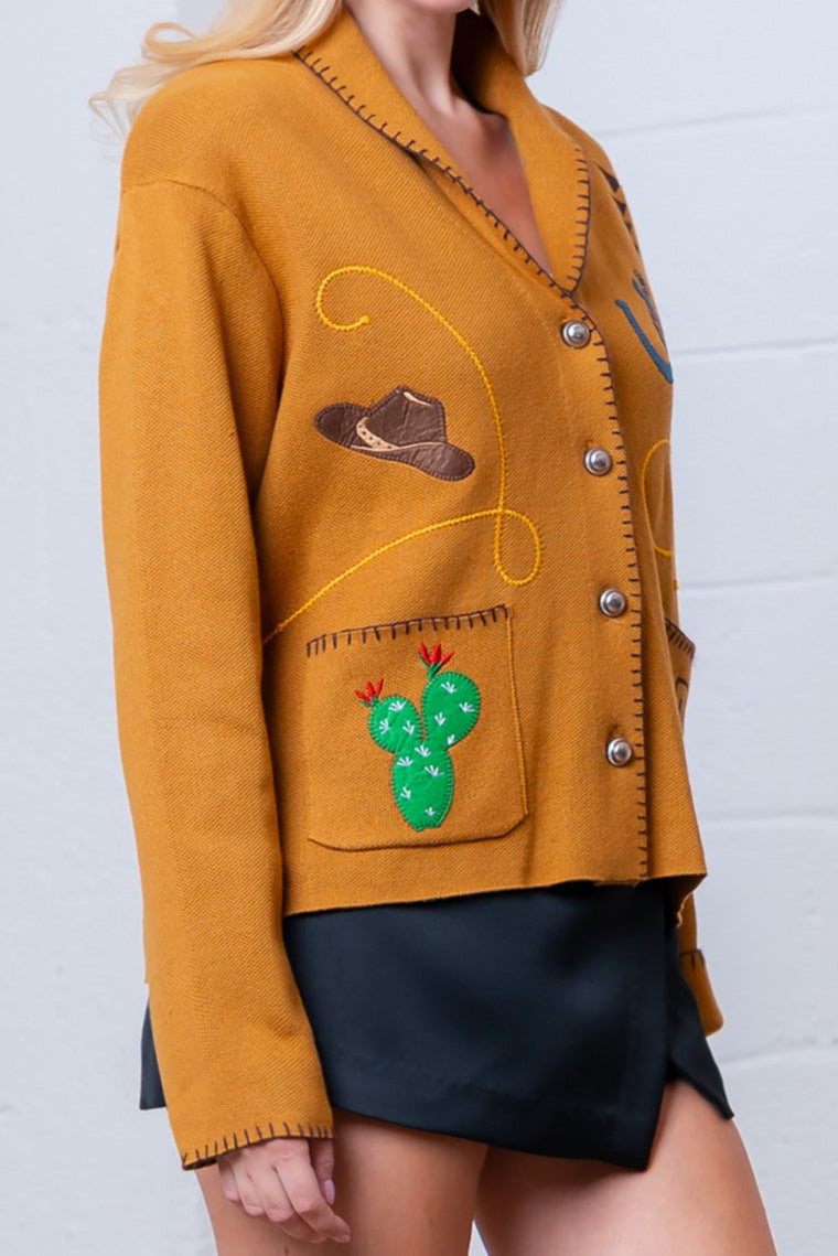 Sage Ridge Embroidered Western Cardigan