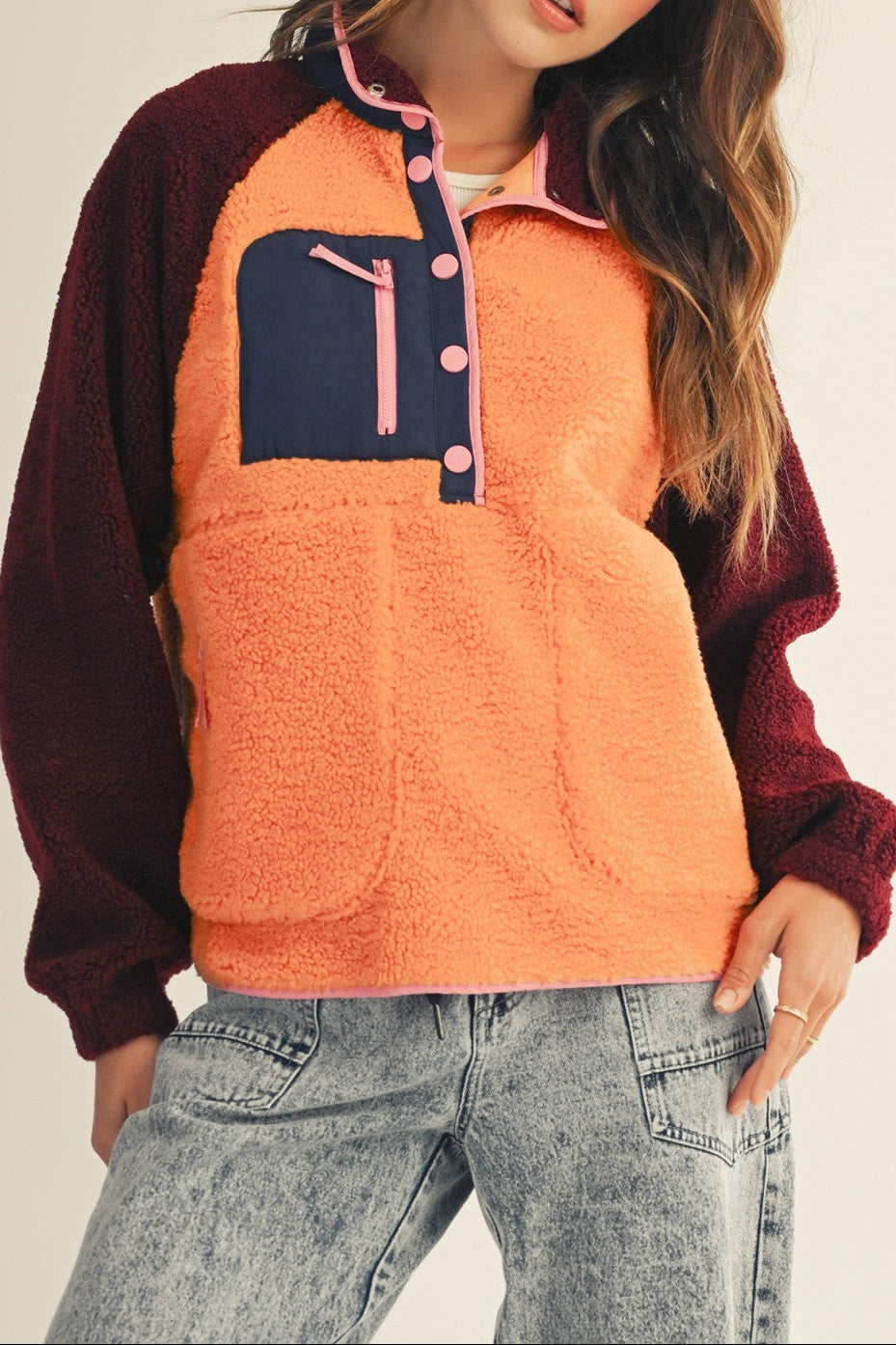 The Cozy Colorblock Fleece Pullover