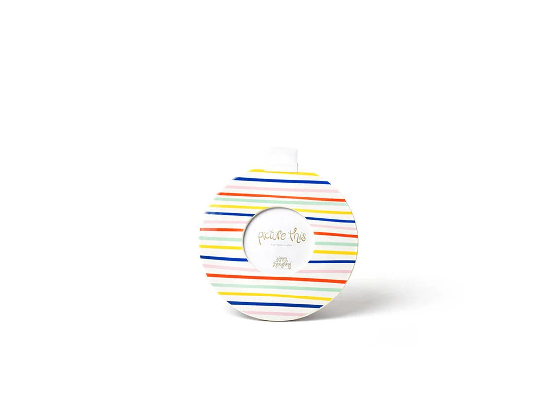 Happy Line Up Medium Stripe Mini Round Frame