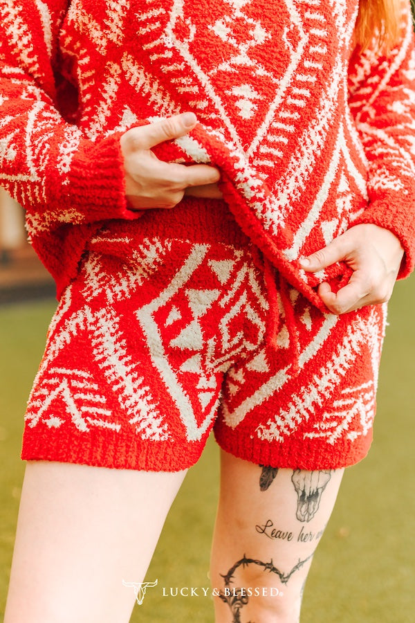 Crimson Cozy Knit Set
