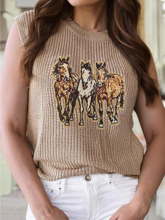 Running Horse Sweater Tank