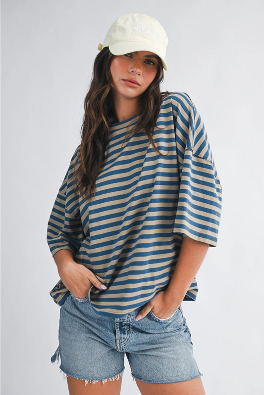 The Weekend Stripe Boyfriend Tee