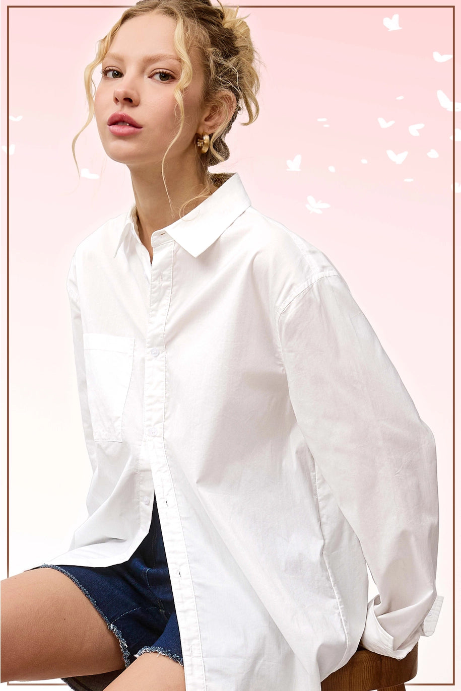 White Poplin Button Down Shirt